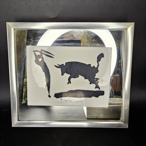 Vintage mirror art with signed Picasso serigraphs on tiles - Picture 13 of 14